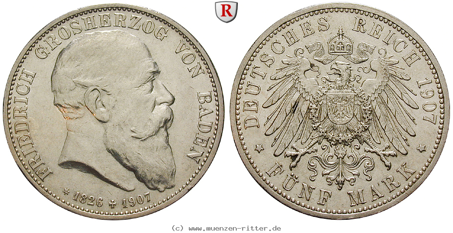 Klicken Sie auf das Bild um es auf Ihrem Rechner zu speichern deutsches-kaiserreich-friedrich-i-5-mark/35062.jpg