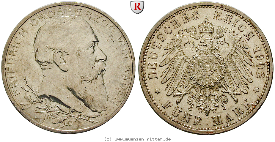 Klicken Sie auf das Bild um es auf Ihrem Rechner zu speichern deutsches-kaiserreich-friedrich-i-5-mark/47970.jpg