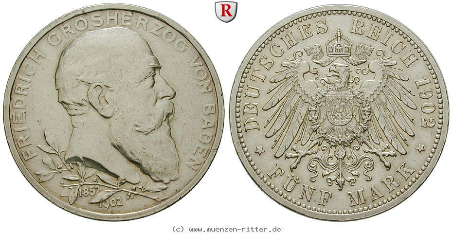 Klicken Sie auf das Bild um es auf Ihrem Rechner zu speichern deutsches-kaiserreich-friedrich-i-5-mark/57099.jpg
