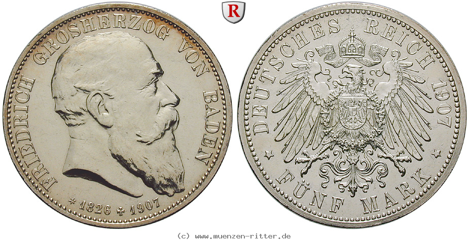 Klicken Sie auf das Bild um es auf Ihrem Rechner zu speichern deutsches-kaiserreich-friedrich-i-5-mark/60257.jpg