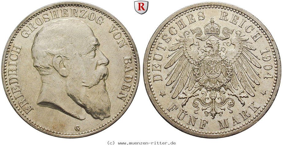 Klicken Sie auf das Bild um es auf Ihrem Rechner zu speichern deutsches-kaiserreich-friedrich-i-5-mark/61212.jpg