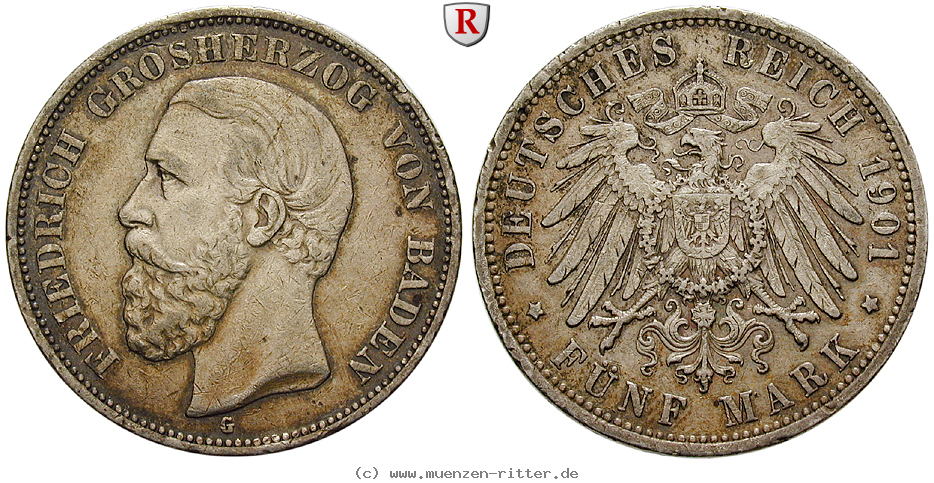 Klicken Sie auf das Bild um es auf Ihrem Rechner zu speichern deutsches-kaiserreich-friedrich-i-5-mark/62911.jpg