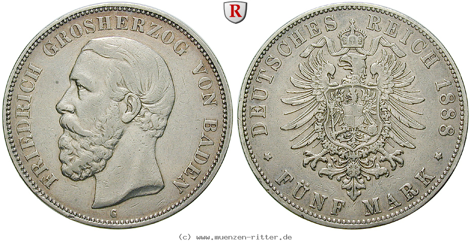 Klicken Sie auf das Bild um es auf Ihrem Rechner zu speichern deutsches-kaiserreich-friedrich-i-5-mark/70945.jpg