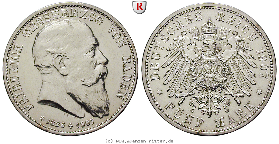 Klicken Sie auf das Bild um es auf Ihrem Rechner zu speichern deutsches-kaiserreich-friedrich-i-5-mark/70953.jpg