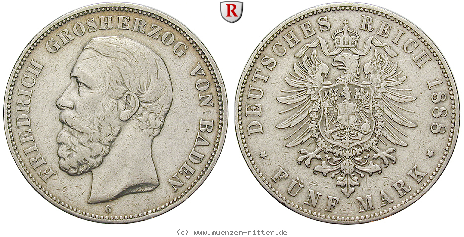 Klicken Sie auf das Bild um es auf Ihrem Rechner zu speichern deutsches-kaiserreich-friedrich-i-5-mark/72412.jpg
