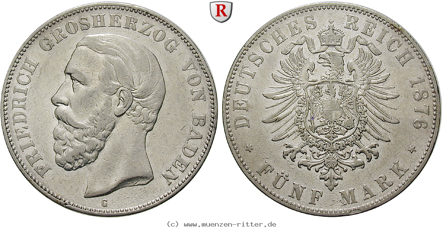 Klicken Sie auf das Bild um es auf Ihrem Rechner zu speichern deutsches-kaiserreich-friedrich-i-5-mark/84730.jpg