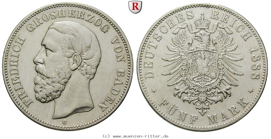 Klicken Sie auf das Bild um es auf Ihrem Rechner zu speichern deutsches-kaiserreich-friedrich-i-5-mark/84731.jpg