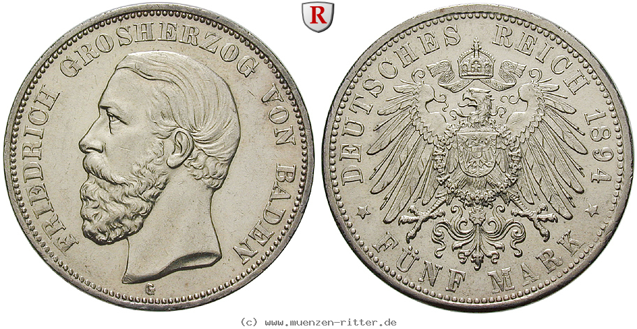 Klicken Sie auf das Bild um es auf Ihrem Rechner zu speichern deutsches-kaiserreich-friedrich-i-5-mark/84733.jpg