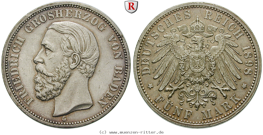 Klicken Sie auf das Bild um es auf Ihrem Rechner zu speichern deutsches-kaiserreich-friedrich-i-5-mark/84734.jpg