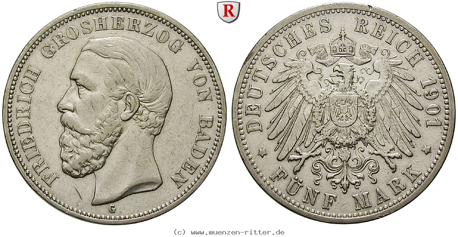 Klicken Sie auf das Bild um es auf Ihrem Rechner zu speichern deutsches-kaiserreich-friedrich-i-5-mark/93508.jpg