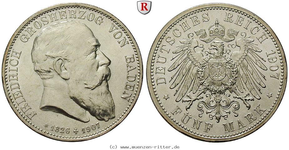 Klicken Sie auf das Bild um es auf Ihrem Rechner zu speichern deutsches-kaiserreich-friedrich-i-5-mark/93513.jpg