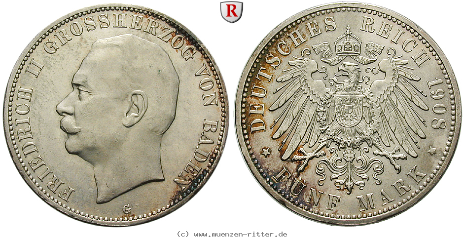 Klicken Sie auf das Bild um es auf Ihrem Rechner zu speichern deutsches-kaiserreich-friedrich-ii-5-mark/101653.jpg