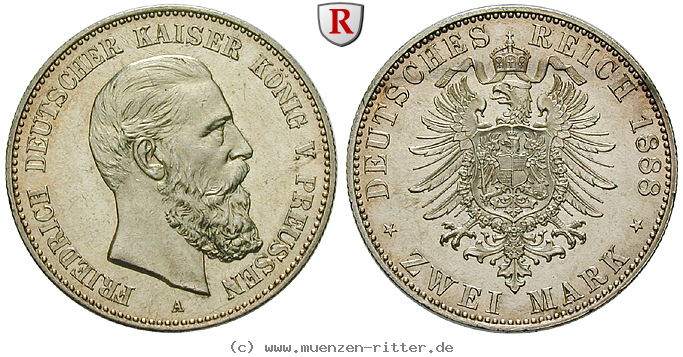 Klicken Sie auf das Bild um es auf Ihrem Rechner zu speichern deutsches-kaiserreich-friedrich-iii-2-mark/57174.jpg