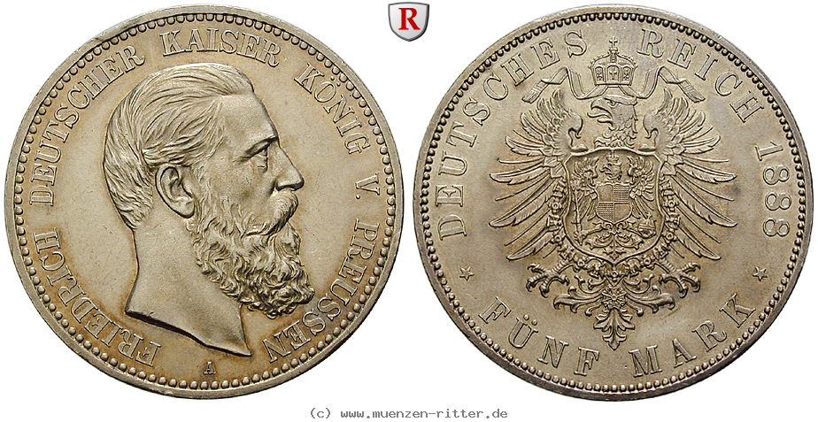 Klicken Sie auf das Bild um es auf Ihrem Rechner zu speichern deutsches-kaiserreich-friedrich-iii-5-mark/102405.jpg