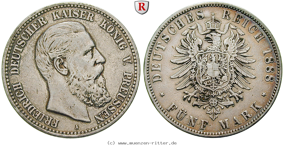 Klicken Sie auf das Bild um es auf Ihrem Rechner zu speichern deutsches-kaiserreich-friedrich-iii-5-mark/77308.jpg