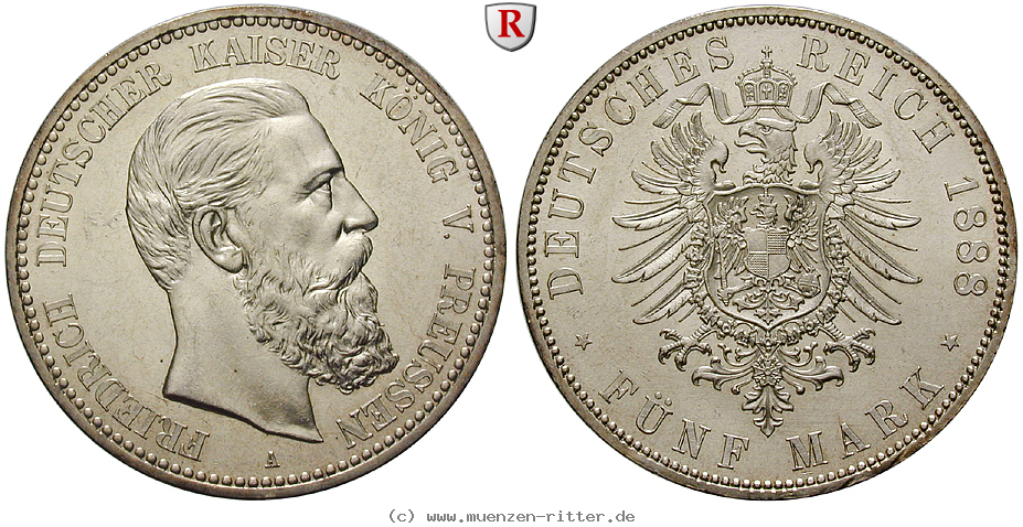 Klicken Sie auf das Bild um es auf Ihrem Rechner zu speichern deutsches-kaiserreich-friedrich-iii-5-mark/93548.jpg