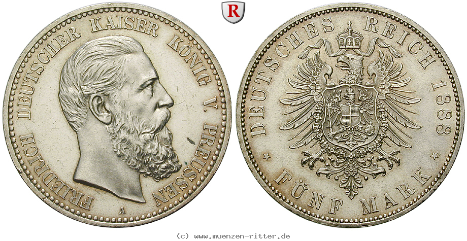 Klicken Sie auf das Bild um es auf Ihrem Rechner zu speichern deutsches-kaiserreich-friedrich-iii-5-mark/94777.jpg