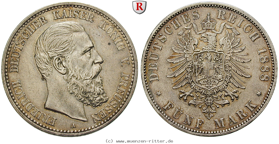 Klicken Sie auf das Bild um es auf Ihrem Rechner zu speichern deutsches-kaiserreich-friedrich-iii-5-mark/98792.jpg