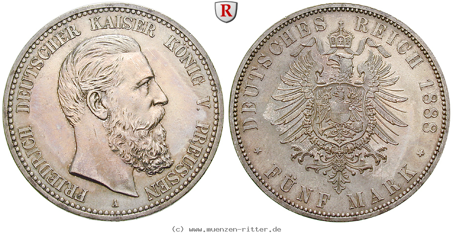 Klicken Sie auf das Bild um es auf Ihrem Rechner zu speichern deutsches-kaiserreich-friedrich-iii-5-mark/ejae10140.jpg
