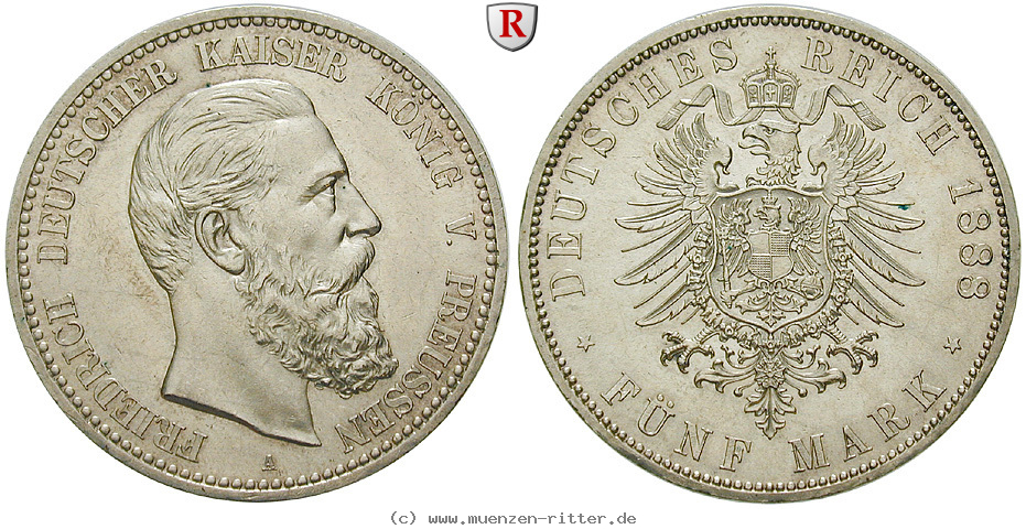 Klicken Sie auf das Bild um es auf Ihrem Rechner zu speichern deutsches-kaiserreich-friedrich-iii-5-mark/ejae7271.jpg