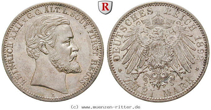 Klicken Sie auf das Bild um es auf Ihrem Rechner zu speichern deutsches-kaiserreich-heinrich-xxii-2-mark/26701.jpg