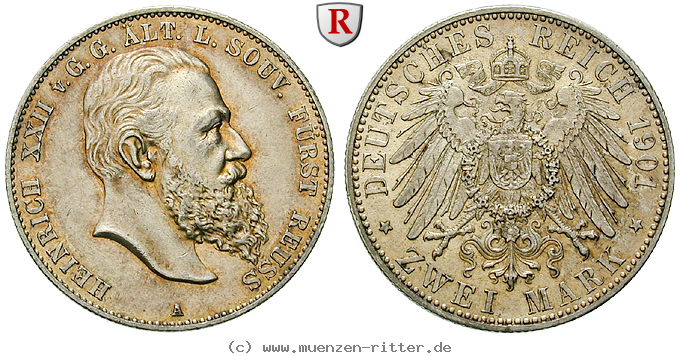 Klicken Sie auf das Bild um es auf Ihrem Rechner zu speichern deutsches-kaiserreich-heinrich-xxii-2-mark/68111.jpg