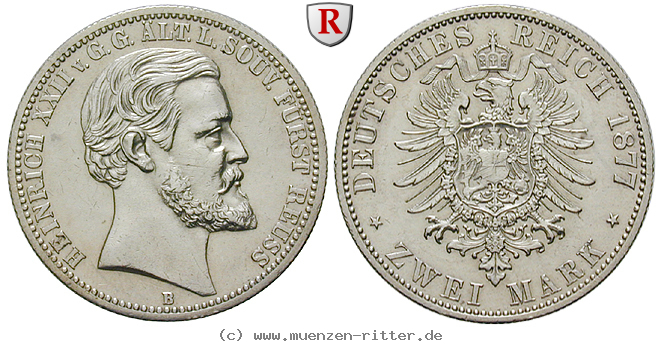 Klicken Sie auf das Bild um es auf Ihrem Rechner zu speichern deutsches-kaiserreich-heinrich-xxii-2-mark/84892.jpg