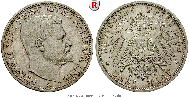 Klicken Sie auf das Bild um es auf Ihrem Rechner zu speichern deutsches-kaiserreich-heinrich-xxiv-3-mark/103997.jpg