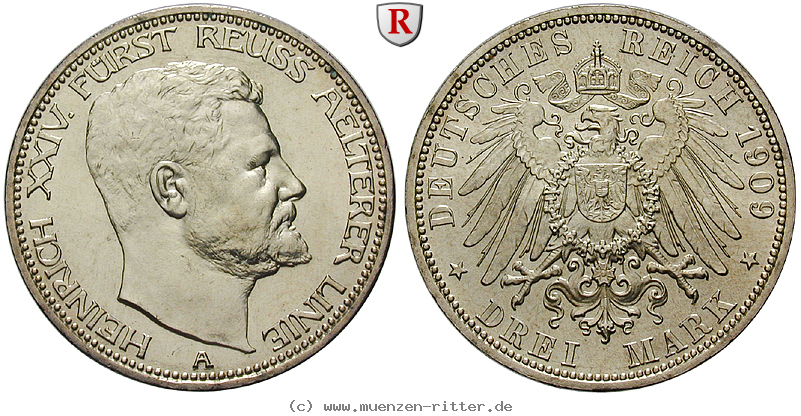 Klicken Sie auf das Bild um es auf Ihrem Rechner zu speichern deutsches-kaiserreich-heinrich-xxiv-3-mark/93564.jpg