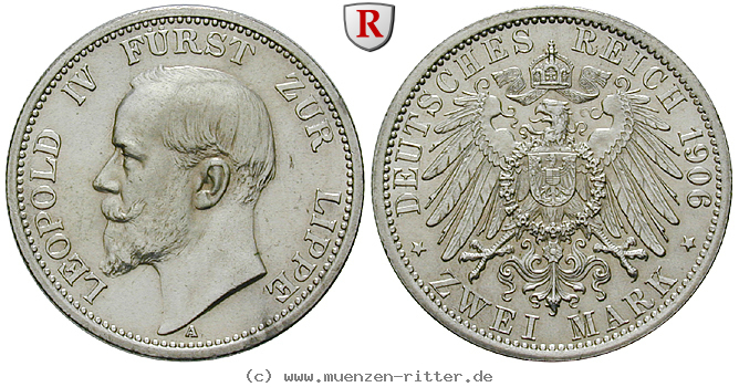 Klicken Sie auf das Bild um es auf Ihrem Rechner zu speichern deutsches-kaiserreich-leopold-iv-2-mark/84828.jpg
