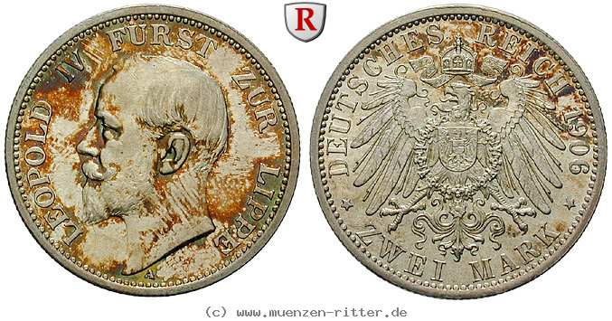 Klicken Sie auf das Bild um es auf Ihrem Rechner zu speichern deutsches-kaiserreich-leopold-iv-2-mark/89589.jpg