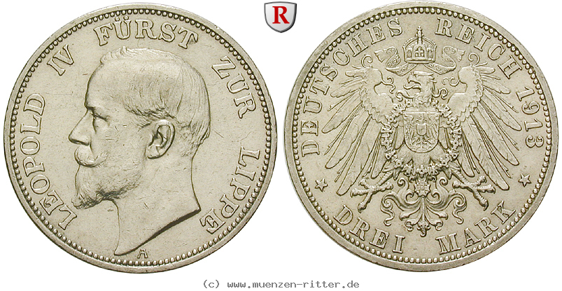 Klicken Sie auf das Bild um es auf Ihrem Rechner zu speichern deutsches-kaiserreich-leopold-iv-3-mark/25209.jpg