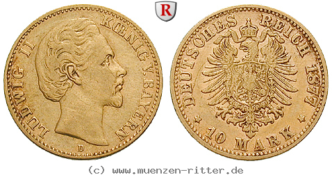 Klicken Sie auf das Bild um es auf Ihrem Rechner zu speichern deutsches-kaiserreich-ludwig-ii-10-mark/71529.jpg
