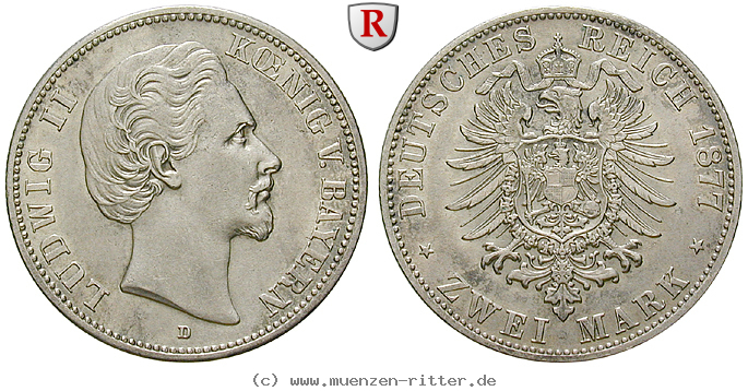Klicken Sie auf das Bild um es auf Ihrem Rechner zu speichern deutsches-kaiserreich-ludwig-ii-2-mark/70962.jpg
