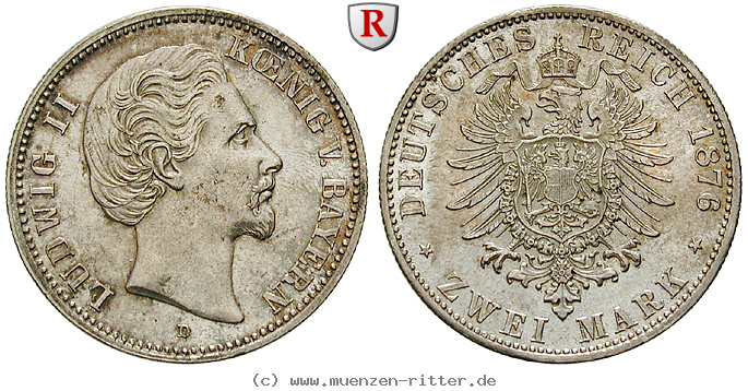 Klicken Sie auf das Bild um es auf Ihrem Rechner zu speichern deutsches-kaiserreich-ludwig-ii-2-mark/95707.jpg