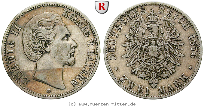 Klicken Sie auf das Bild um es auf Ihrem Rechner zu speichern deutsches-kaiserreich-ludwig-ii-2-mark/96059.jpg