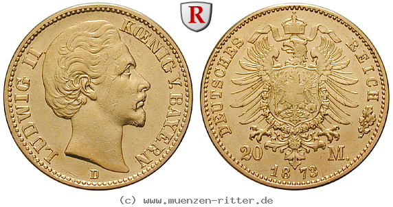 Klicken Sie auf das Bild um es auf Ihrem Rechner zu speichern deutsches-kaiserreich-ludwig-ii-20-mark/103363.jpg