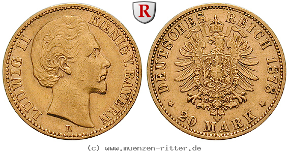 Klicken Sie auf das Bild um es auf Ihrem Rechner zu speichern deutsches-kaiserreich-ludwig-ii-20-mark/103395.jpg