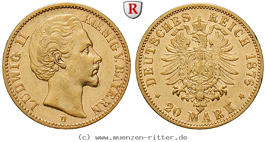Klicken Sie auf das Bild um es auf Ihrem Rechner zu speichern deutsches-kaiserreich-ludwig-ii-20-mark/94604.jpg