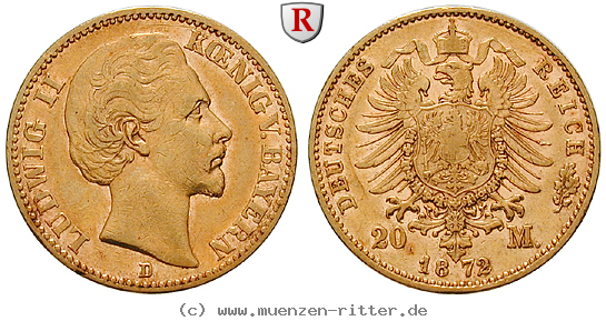 Klicken Sie auf das Bild um es auf Ihrem Rechner zu speichern deutsches-kaiserreich-ludwig-ii-20-mark/95764.jpg