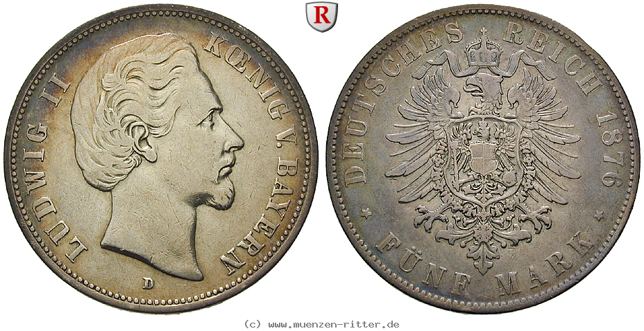 Klicken Sie auf das Bild um es auf Ihrem Rechner zu speichern deutsches-kaiserreich-ludwig-ii-5-mark/11696.jpg