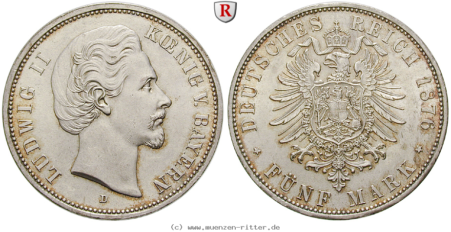 Klicken Sie auf das Bild um es auf Ihrem Rechner zu speichern deutsches-kaiserreich-ludwig-ii-5-mark/26638.jpg