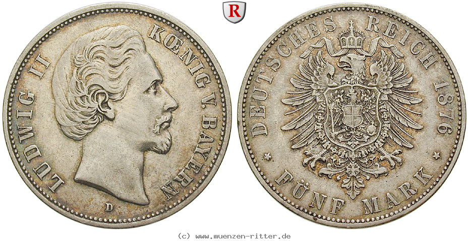 Klicken Sie auf das Bild um es auf Ihrem Rechner zu speichern deutsches-kaiserreich-ludwig-ii-5-mark/51569.jpg