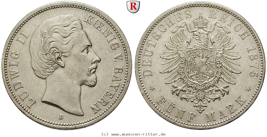 Klicken Sie auf das Bild um es auf Ihrem Rechner zu speichern deutsches-kaiserreich-ludwig-ii-5-mark/51570.jpg