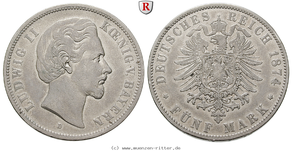 Klicken Sie auf das Bild um es auf Ihrem Rechner zu speichern deutsches-kaiserreich-ludwig-ii-5-mark/58662.jpg