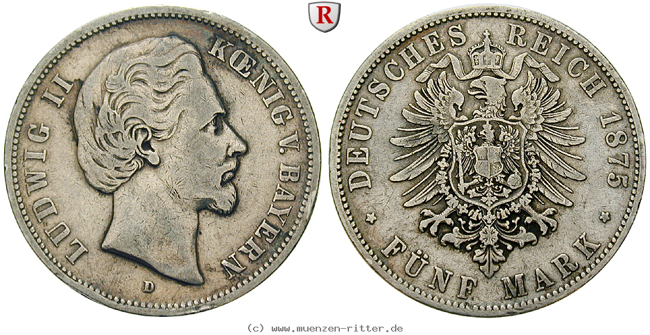 Klicken Sie auf das Bild um es auf Ihrem Rechner zu speichern deutsches-kaiserreich-ludwig-ii-5-mark/65850.jpg