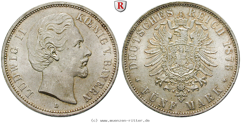 Klicken Sie auf das Bild um es auf Ihrem Rechner zu speichern deutsches-kaiserreich-ludwig-ii-5-mark/70297.jpg
