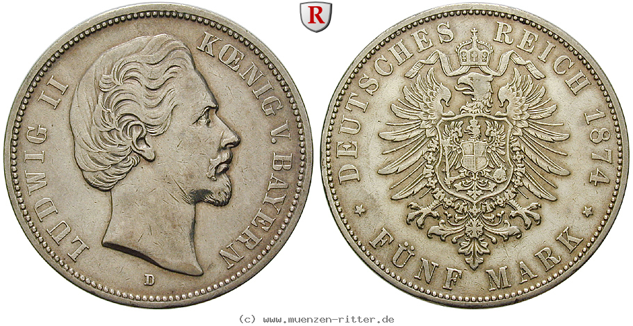 Klicken Sie auf das Bild um es auf Ihrem Rechner zu speichern deutsches-kaiserreich-ludwig-ii-5-mark/84752.jpg
