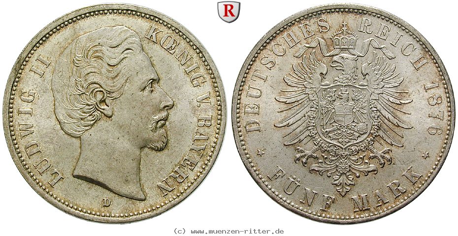 Klicken Sie auf das Bild um es auf Ihrem Rechner zu speichern deutsches-kaiserreich-ludwig-ii-5-mark/92202.jpg