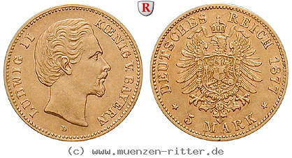 Klicken Sie auf das Bild um es auf Ihrem Rechner zu speichern deutsches-kaiserreich-ludwig-ii-5-mark/98482.jpg